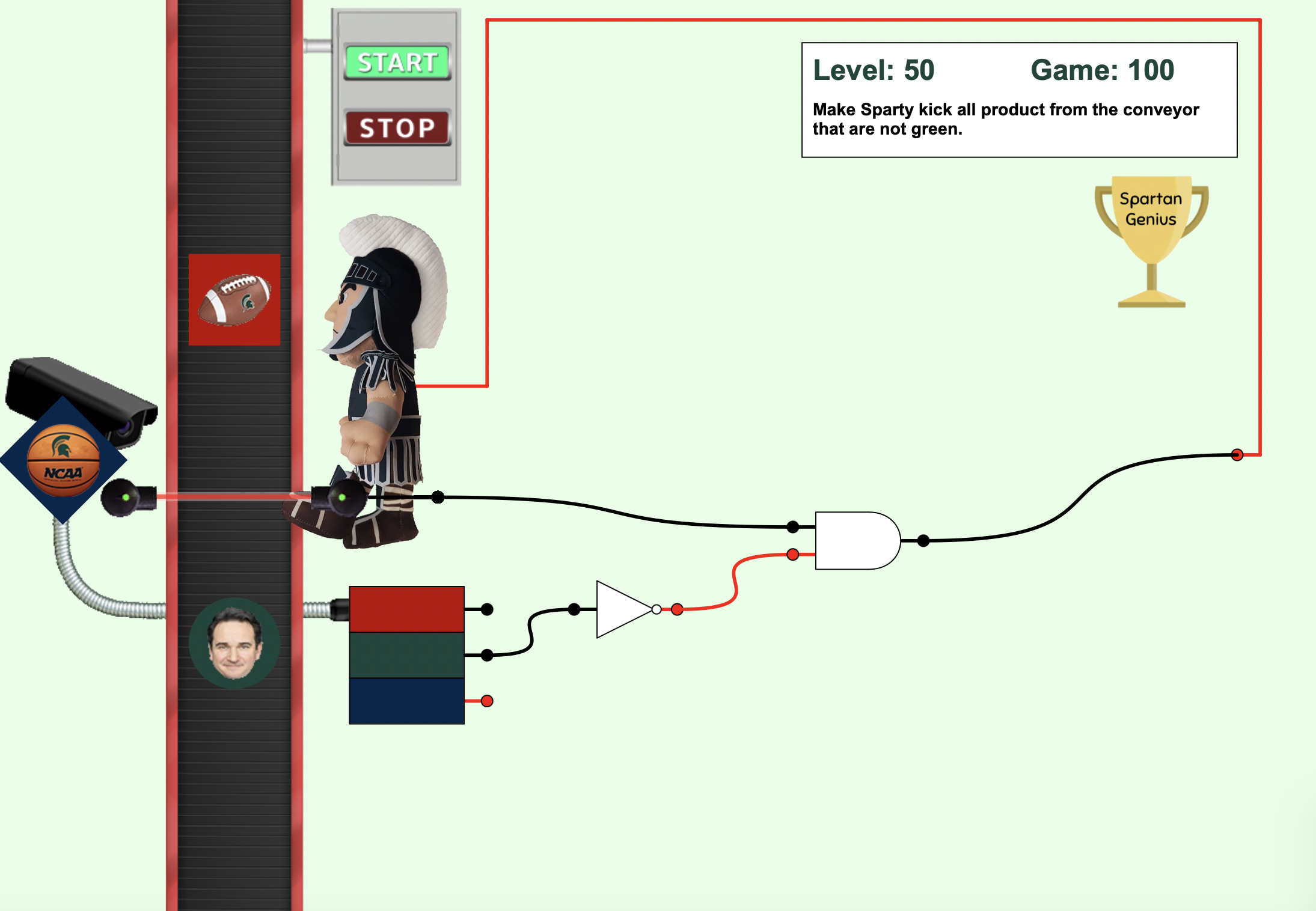 A screenshot of Sparty's Boots game
